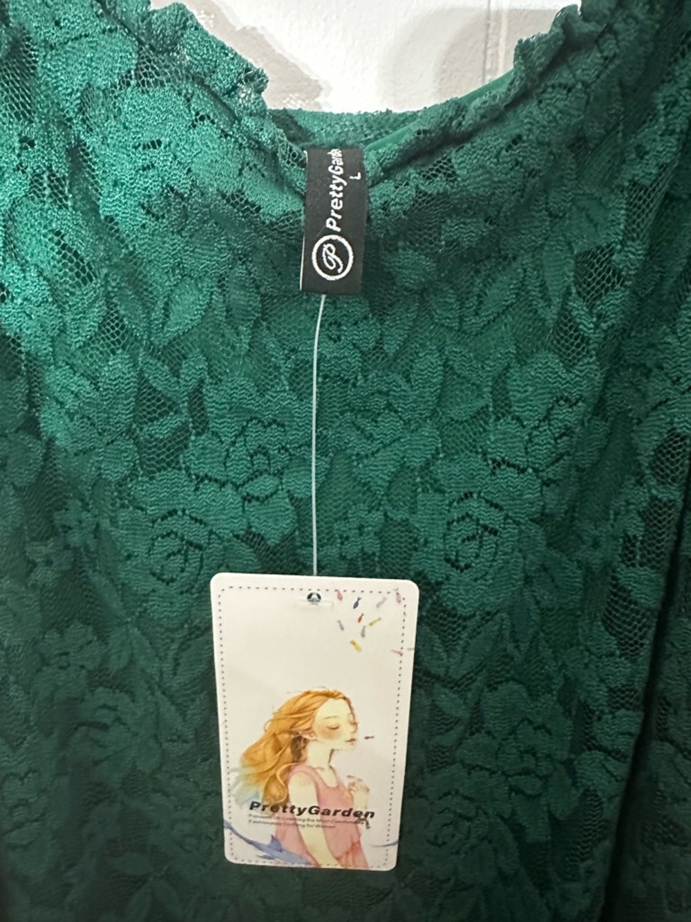 Forest Green Lace Pencil Skirt Dress with Spaghetti Straps - Picture 5 of 5
